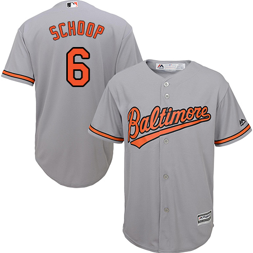 Orioles #6 Jonathan Schoop Grey Cool Base Stitched Youth MLB Jersey